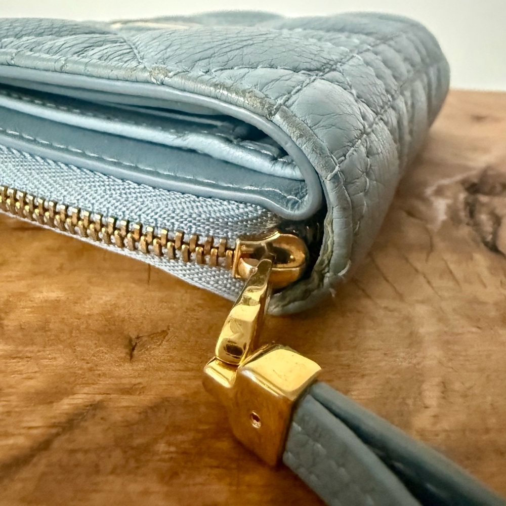 Dior Blue Cannage Compact Wallet - Picture 5 of 6